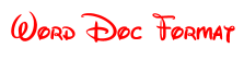 Word Doc Format