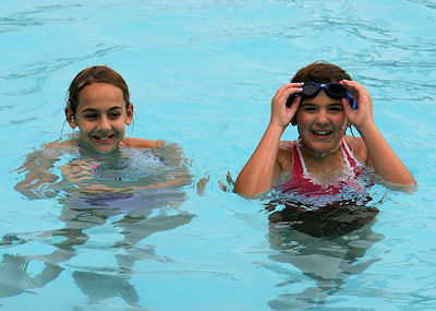 Girls in the pool