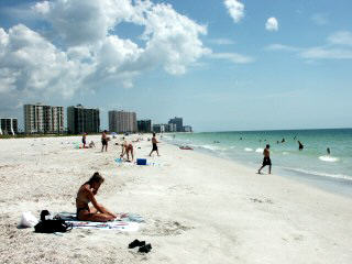Beach to the left of us