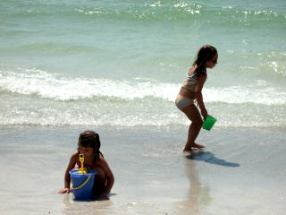 Playing in the surf