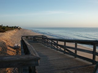 Down the boardwalk ramp