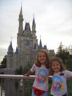 Girls in front of the castle